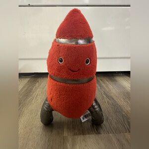 NWT Jellycat Cosmopop Red Rocket Space Ship Plush Toy 10”